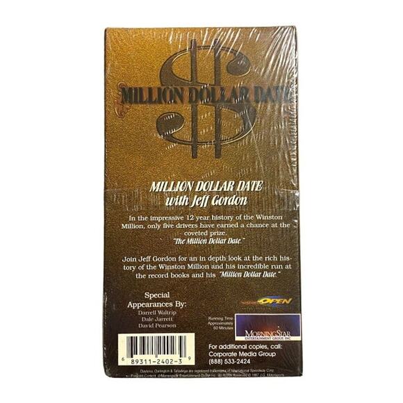 Vintage Factory Sealed 1997 Jeff Gordan Million Dollar Date VHS Tape - Picture 2 of 2